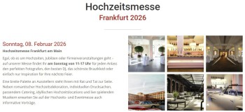 Hochzeitsmesse Frankfurt 08.02.2026