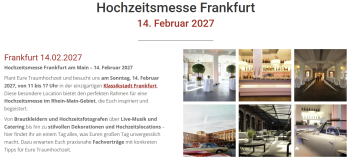 Hochzeitsmesse Frankfurt am Main